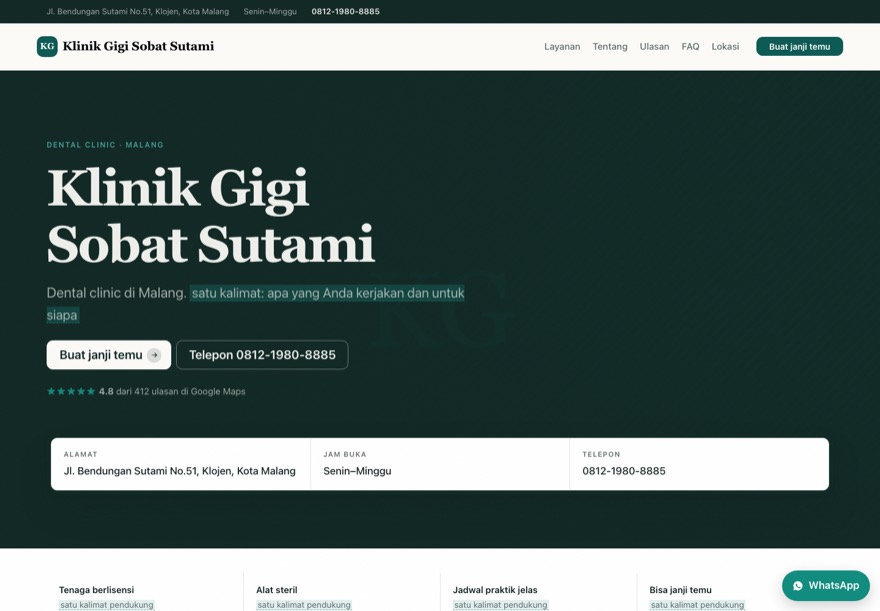 Contoh halaman klinik