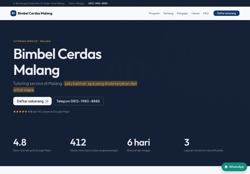 Contoh halaman bimbel