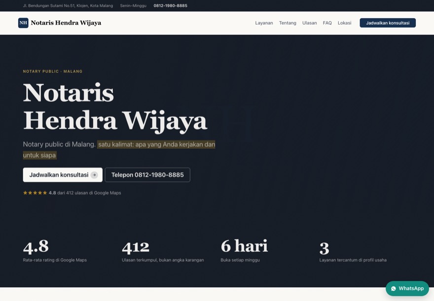 Contoh halaman notaris